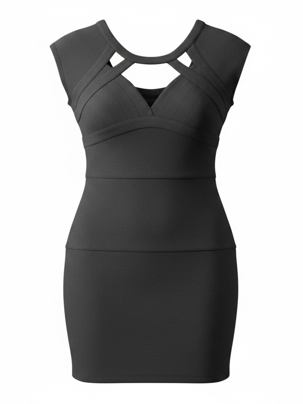 Guess Black Cutout Knit Sheath Dress